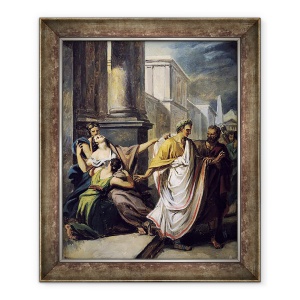 Tablou inramat - Abel de Pujol - Iulius Cezar 100-44 i.Hr. in drum spre Senat pe Idele din martie ulei pe panza, 50 x 60 cm