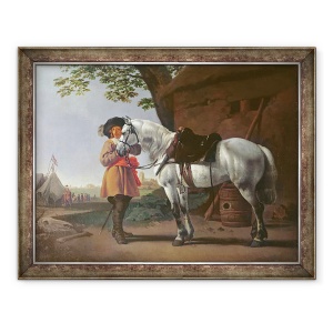 Tablou inramat - Abraham van Calraet - Un cavaler cu un cal gri, 60 x 80 cm