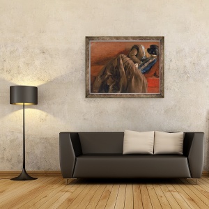 Tablou inramat - Adolph Friedrich Erdmann von Menzel - Emilie, sora artistului, adormita, 60 x 80 cm - Img 2
