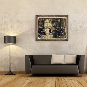 Tablou inramat - Adolph Friedrich Erdmann von Menzel - Schita pentru Concertul Flaut, 60 x 80 cm - Img 2