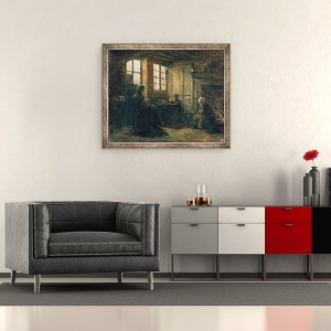 Tablou inramat - Adolphe-Felix Cals - Femei Fraying Lenjerie, Honfleur, 50 x 60 cm - Img 2