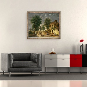 Tablou inramat - Adolphe Roehn - Coeur Volant Coaching Inn la Louveciennes, 50 x 60 cm - Img 2