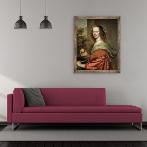 Tablou inramat - Adriaen Hanneman - Portret De O Femeie, 50 x 60 cm - Img 2