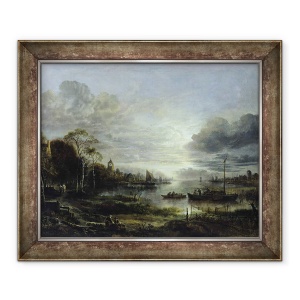 Tablou inramat - Aert van der Neer - Peisaj in lumina lunii, 70 x 85 cm