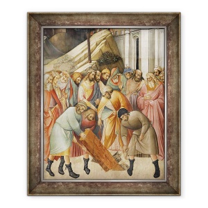 Tablou inramat - Agnolo Gaddi - Regele Solomon ingropand una dintre grinzile crucii, 70 x 85 cm
