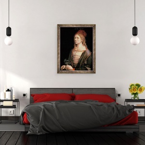 Tablou inramat - Albrecht Durer - Autoportret cu un ciulin, 70 x 90 cm - Img 3