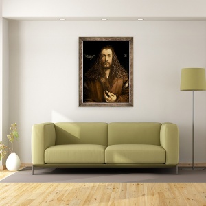 Tablou inramat - Albrecht Durer - Autoportret la varsta de douazeci si opt de ani, 60 x 80 cm - Img 2