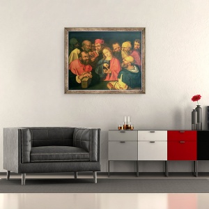 Tablou inramat - Albrecht Durer - Hristos, in varsta de doisprezece ani, printre carturari, 50 x 60 cm - Img 2