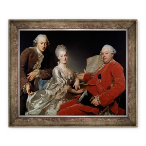 Tablou inramat - Alexander Roslin - John Jennings Esk. si fratele si cumnata sa, 50 x 60 cm