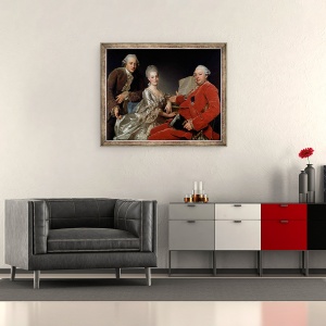 Tablou inramat - Alexander Roslin - John Jennings Esk. si fratele si cumnata sa, 50 x 60 cm - Img 2