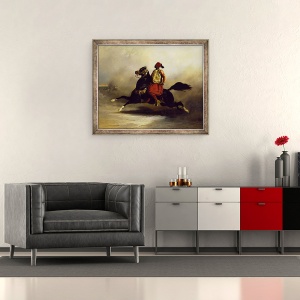 Tablou inramat - Alfred Dedreux - Calaret Nubian la Gallop, 70 x 85 cm - Img 2