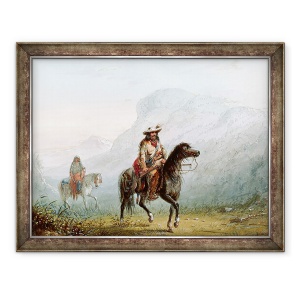 Tablou inramat - Alfred Jacob Miller - Burghez Walker si indianca lui, 60 x 80 cm