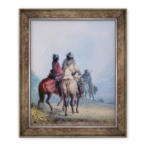 Tablou inramat - Alfred Jacob Miller - Trappers incepe pentru vanatoarea de castori, 70 x 85 cm