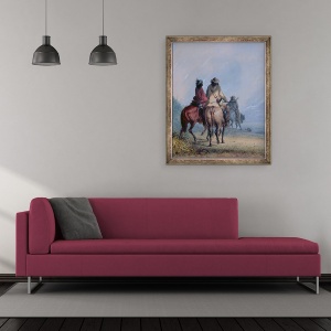 Tablou inramat - Alfred Jacob Miller - Trappers incepe pentru vanatoarea de castori, 70 x 85 cm - Img 2
