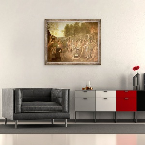Tablou inramat - Alfred Pommier - Martiriul a trei preoti iezuiti, 50 x 60 cm - Img 2