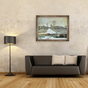 Tablou inramat - Alfred Sisley - Locul de udare de la Marly-le-Roi, 60 x 80 cm - Img 2