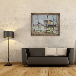 Tablou inramat - Alfred Sisley - Morile de la Moret-sur-Loing, iarna, 60 x 80 cm - Img 2