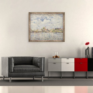 Tablou inramat - Alfred Sisley - Sena la Point du Jour, 50 x 60 cm - Img 2