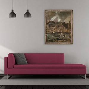 Tablou inramat - Alonso Sanchez Coello - O expeditie care pleaca din Sevilla pentru America in 1498 ulei pe panza, 50 x 60 cm - Img 2