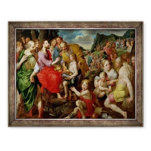Tablou inramat - Ambrosius Francken the Elder - Hranirea celor Cinci Mii, 60 x 80 cm