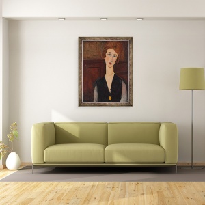 Tablou inramat - Amedeo Modigliani - Portretul unei femei, 60 x 80 cm - Img 2