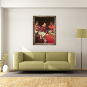 Tablou inramat - Andrea del Sarto - Papa Leon al X-lea cu doi cardinali, 70 x 90 cm - Img 2