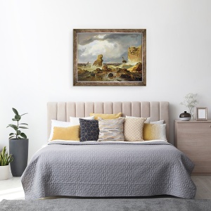 Tablou inramat - Andreas Achenbach - Surf pe o coasta stancoasa, 70 x 90 cm - Img 3
