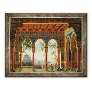Tablou inramat - Andreas Leonhard Roller - Scena pentru opera Ruslan si Lyudmila de M. Glinka, 60 x 80 cm
