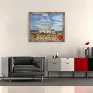 Tablou inramat - Andrew Macara - Steagul albastru si umbra rosie a soarelui, 50 x 60 cm - Img 2