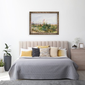 Tablou inramat - Andrew Nicholl - Flori salbatice cu vedere spre Dunleary Dublin, 70 x 90 cm - Img 3