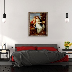 Tablou inramat - Angelica Kauffmann - Sappho inspirat de dragoste, 70 x 90 cm - Img 3