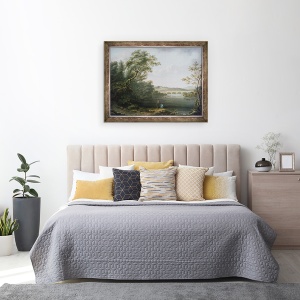 Tablou inramat - Anonymous - Peisaj englezesc cu pescari, 70 x 90 cm - Img 3