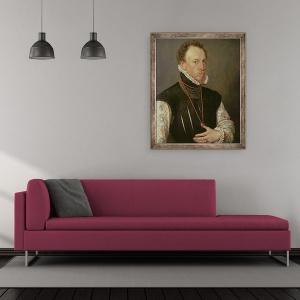 Tablou inramat - Anthonis van Dashorst Mor - Sir Henry Lee 1533-1611, 50 x 60 cm - Img 2