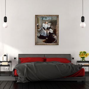 Tablou inramat - Antoine Ansiaux - Sfantul Vincent de Paul ajutand ciuma calarita, 70 x 90 cm - Img 3