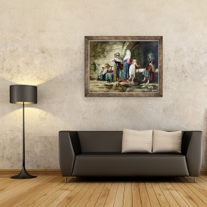Tablou inramat - Antoine Auguste Ernest Herbert - tarani la o fantana, 70 x 90 cm - Img 2