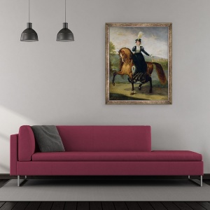 Tablou inramat - Antoine Jean Gros - Portret ecvestru De Catherine de Wurtemberg, 50 x 60 cm - Img 2