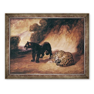 Tablou inramat - Antoine Louis Barye - Doi Jaguari din Peru, 60 x 80 cm