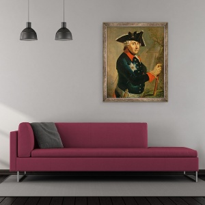 Tablou inramat - Anton Graff - Frederic al II-lea cel Mare al Prusiei, 50 x 60 cm - Img 2