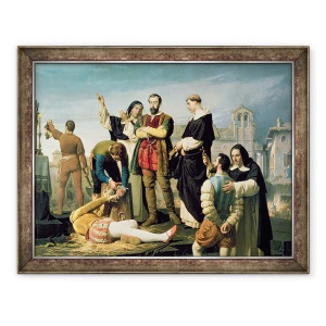Tablou inramat - Antonio Gisbert - Comuneros, Juan de Padilla 1490-1521 Juan Bravo si Francisco Maldonado la schela, 70 x 90 cm