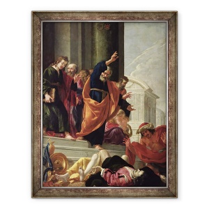 Tablou inramat - Aubin Vouet - Moartea lui Sapphira si Ananias, 60 x 80 cm