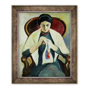 Tablou inramat - August Macke - Femeie de cusut, 70 x 85 cm