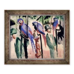 Tablou inramat - August Macke - Papagali albastri, 50 x 60 cm