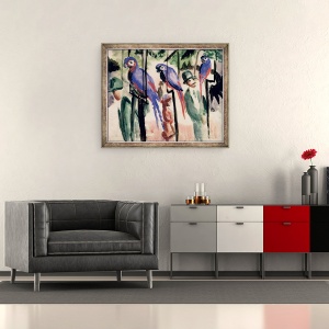 Tablou inramat - August Macke - Papagali albastri, 50 x 60 cm - Img 2