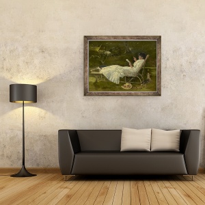 Tablou inramat - Barbour - Femeie de lectura, 60 x 80 cm - Img 2