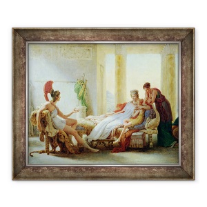 Tablou inramat - Baron Pierre-Narcisse Guerin - Aenea ii spune lui Dido despre dezastrul de la Troia, 50 x 60 cm