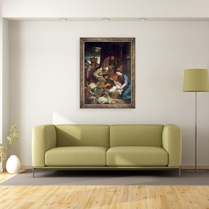 Tablou inramat - Bartolome Esteban Murillo - Adorarea Pastorilor, 60 x 80 cm - Img 2