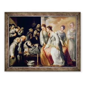 Tablou inramat - Bartolome Esteban Murillo - Moartea Sfantului Clare, 70 x 90 cm