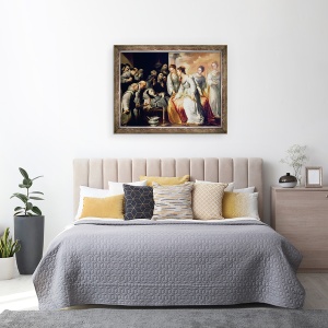 Tablou inramat - Bartolome Esteban Murillo - Moartea Sfantului Clare, 70 x 90 cm - Img 3