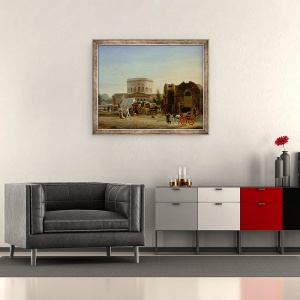 Tablou inramat - Bernard Edouard Swebach - Bariera de la La Villette, 70 x 85 cm - Img 2
