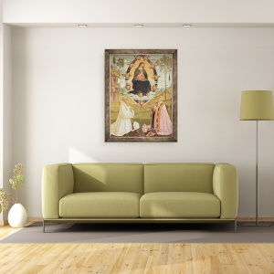 Tablou inramat - Bernardino di Betto Pinturicchio - Fecioara in glorie cu Sfantul Grigorie si Sfantul Bene, 60 x 80 cm - Img 2
